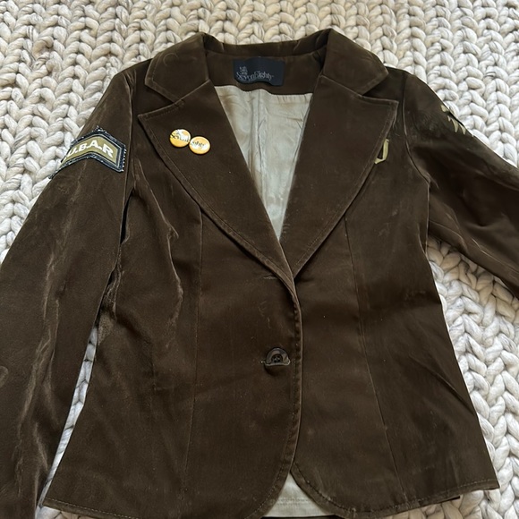 Velvet distressed designer blazer by SEVENEIGHTY - hardly worn like brand new - Picture 1 of 5